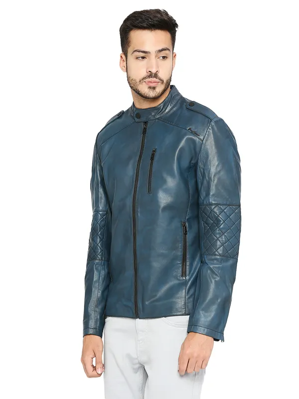 Being Human Regular Fit Men Collared Jackets-Blue