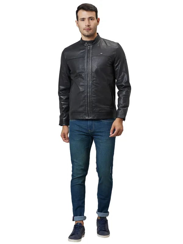 Being Human Regular Fit Men Collared Jackets-Black