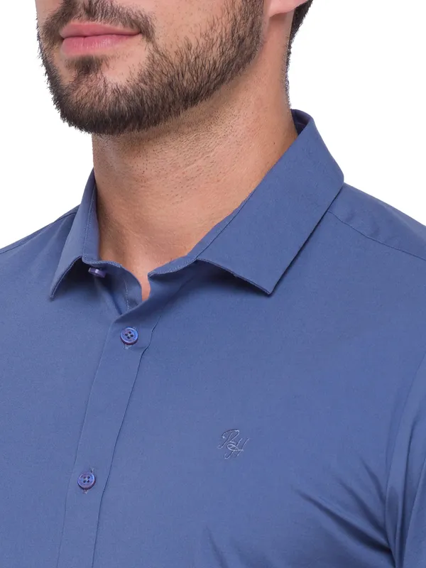 Being Human Super Slim Fit Men Collared Shirts-Grey