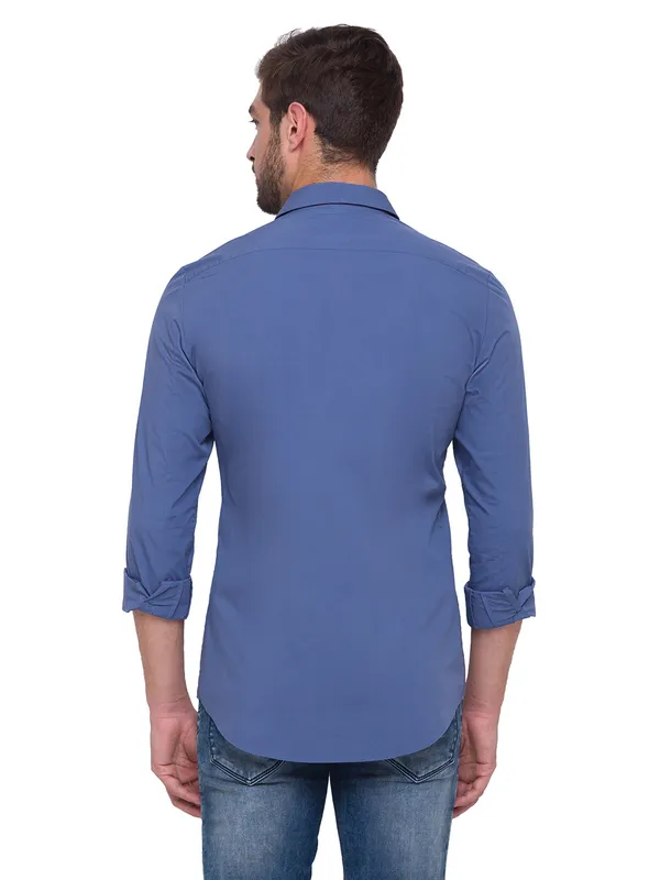 Being Human Super Slim Fit Men Collared Shirts-Grey