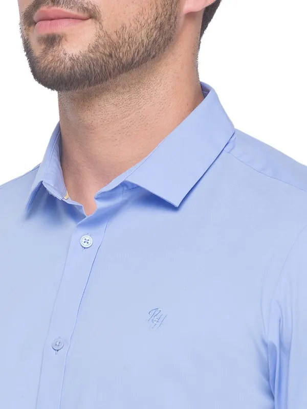 Being Human Super Slim Fit Men Collared Shirts-Lt. Blue