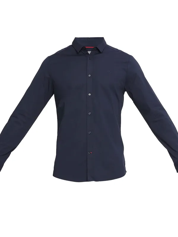 Being Human Super Slim Fit Men Collared Shirts-Navy