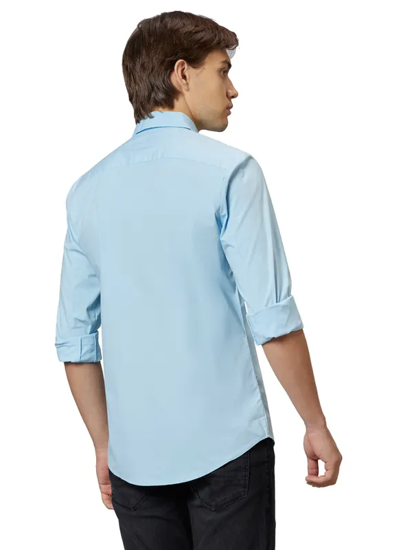 Being Human Slim Fit Men Collared Shirts-Lt.Blue