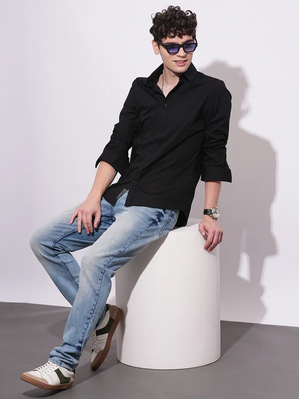 Being Human Clothing Mens-Top Shirts Black