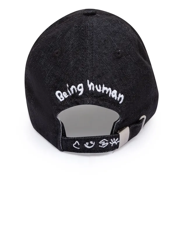 Being Human Men Black Denim Caps