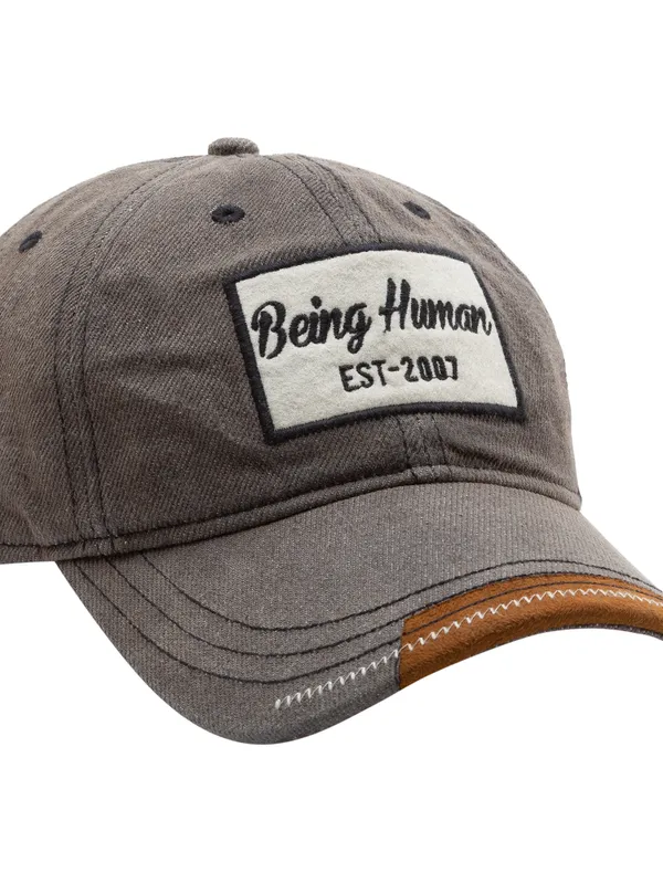 Being Human Men Black Denim Caps