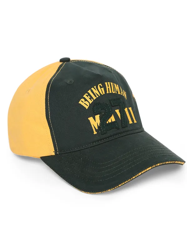 Being Human Accessories Caps-Dk Green/Yellow