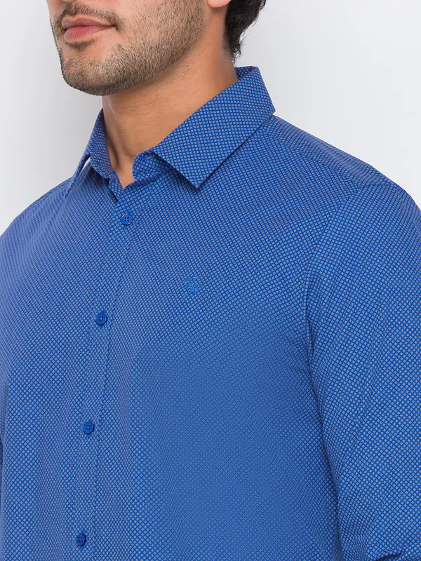 Being Human Slim Fit Men Collared Shirts-Blue