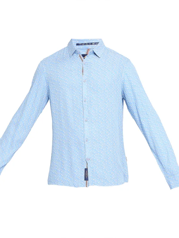 Being Human Clothing Men Slim Fit Collared Shirts-Sky Blue
