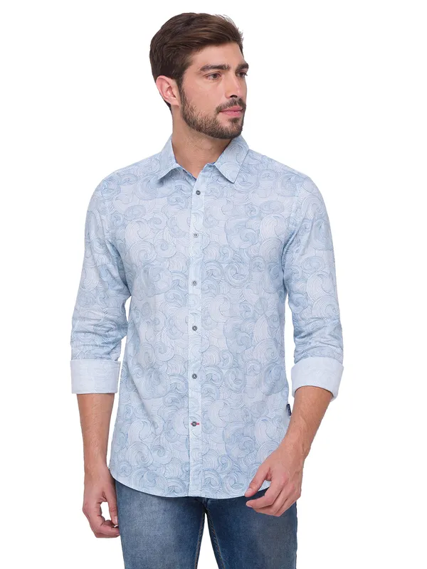Being Human Clothing Men Slim Fit Collared Shirts-White