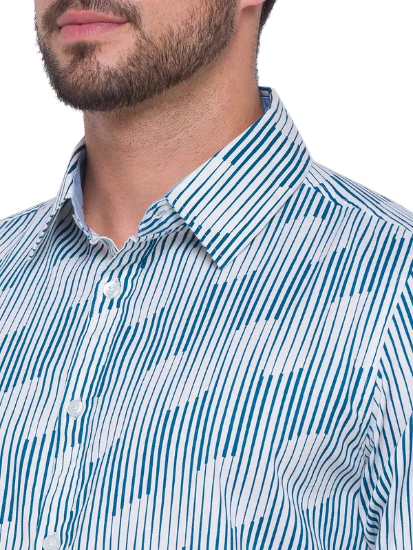 Being Human Slim Fit Men Collared Shirts-White