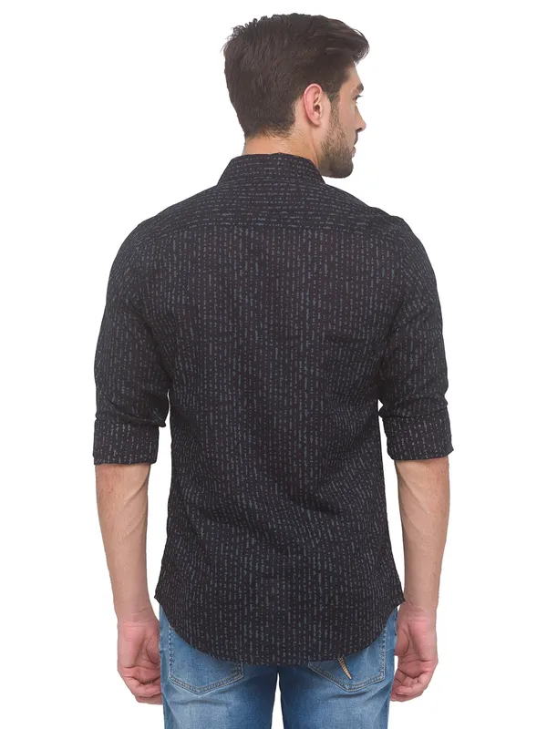 Being Human Clothing Men Slim Fit Collared Shirts-Black
