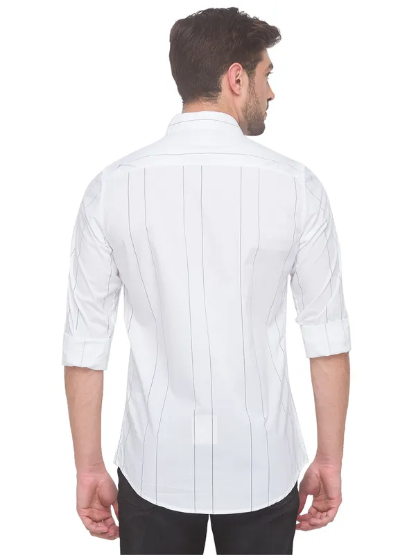 Being Human Clothing Men Slim Fit Collared Shirts-White