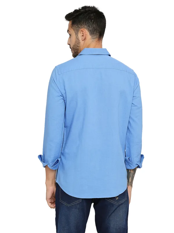 Being Human Men Slim Fit Shirts-Blue