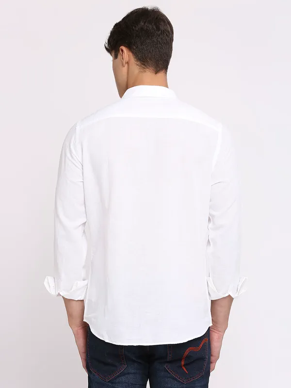 Being Human Men Slim Fit Shirts-White