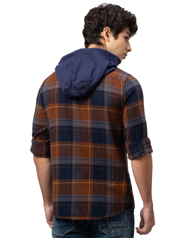 Being Human Clothing Men Slim Fit Collared Shirts-Brown