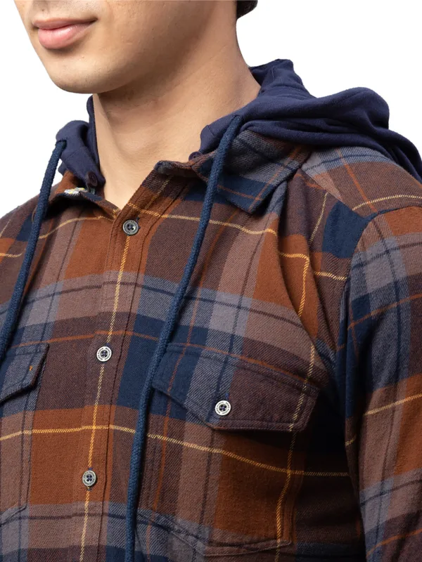 Being Human Clothing Men Slim Fit Collared Shirts-Brown