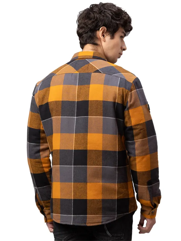 Being Human Oversized Fit Men Collared Shirts-Mustard
