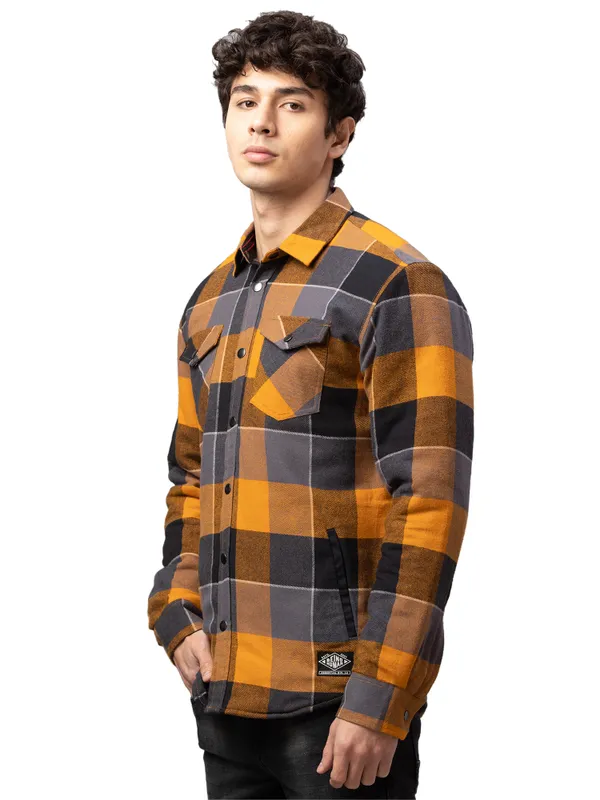 Being Human Oversized Fit Men Collared Shirts-Mustard