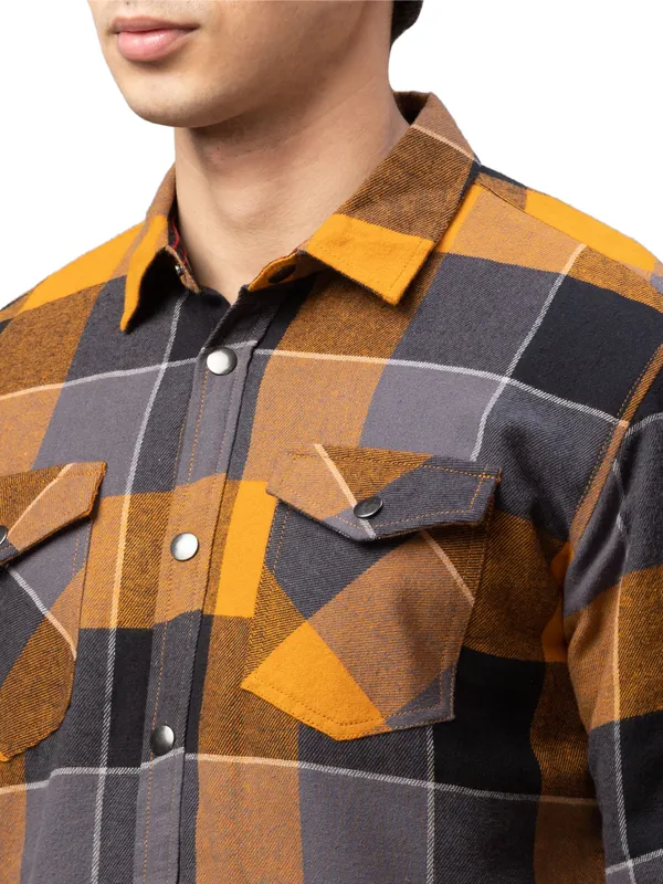 Being Human Oversized Fit Men Collared Shirts-Mustard