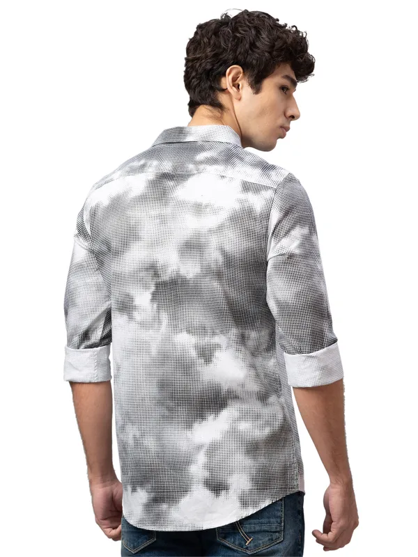Being Human Slim Fit Men Collared Shirts-Offwhite