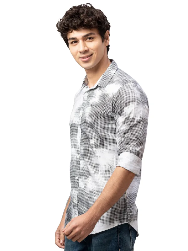 Being Human Slim Fit Men Collared Shirts-Offwhite