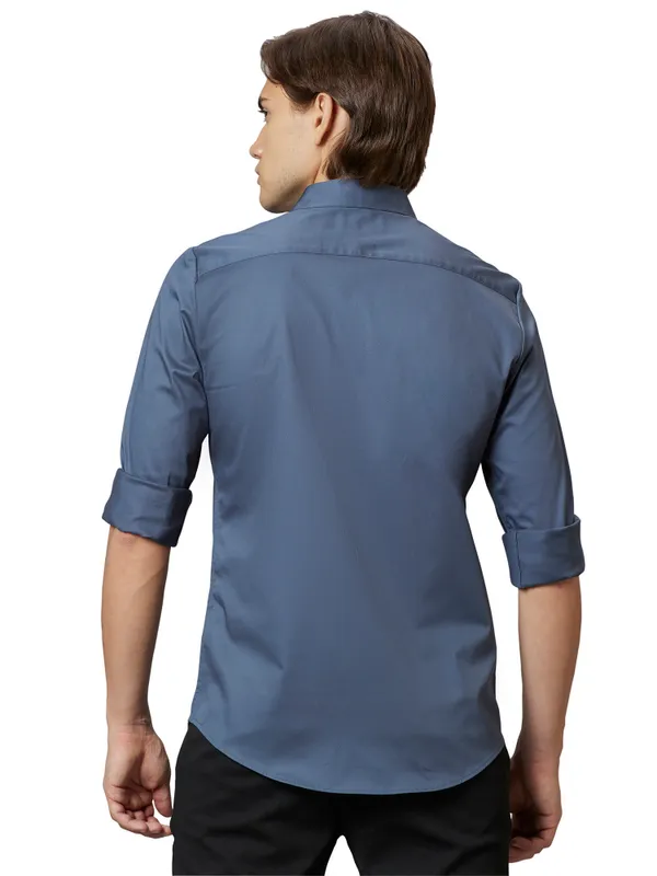 Being Human Slim Fit Men Collared Shirts-Grey
