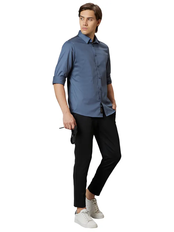 Being Human Slim Fit Men Collared Shirts-Grey