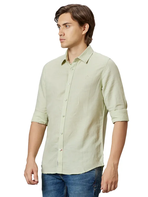 Being Human Slim Fit Men Collared Shirts-Peppermint