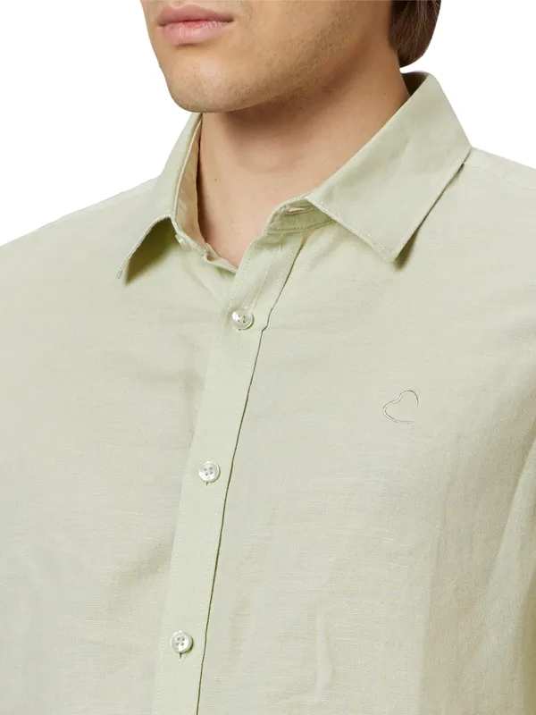 Being Human Slim Fit Men Collared Shirts-Peppermint