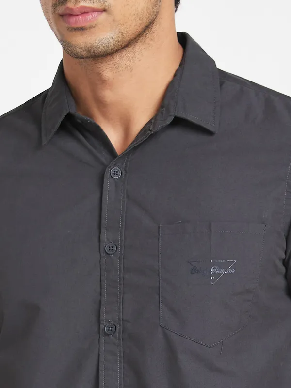 Being Human Clothing Men Slim Fit Shirts-Dk Grey