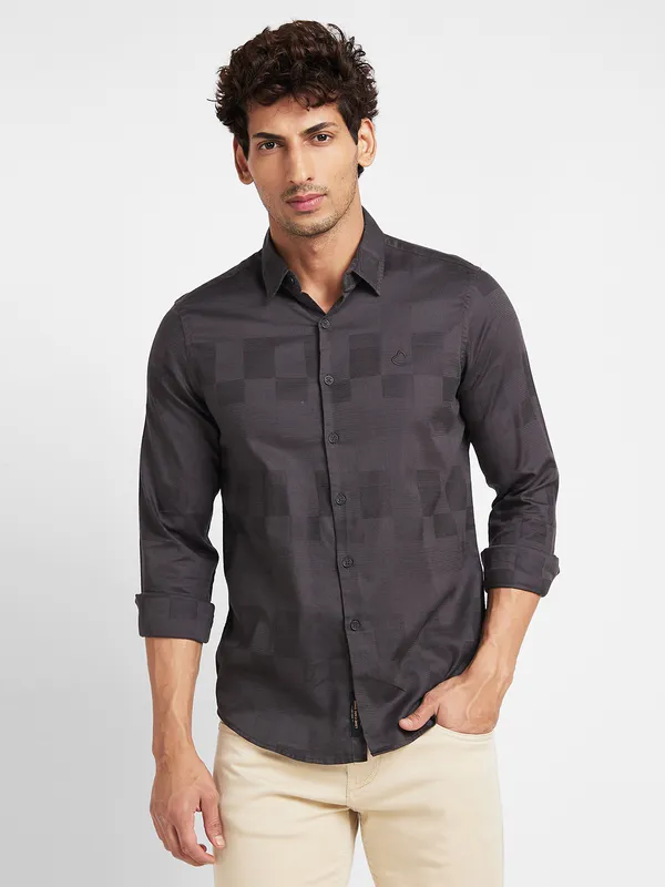 Being Human Clothing Men Slim Fit Shirts-Dk Chocolate