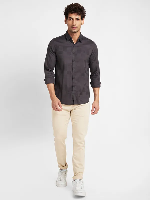 Being Human Clothing Men Slim Fit Shirts-Dk Chocolate