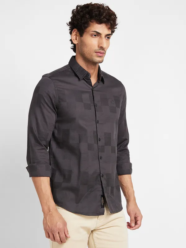 Being Human Clothing Men Slim Fit Shirts-Dk Chocolate