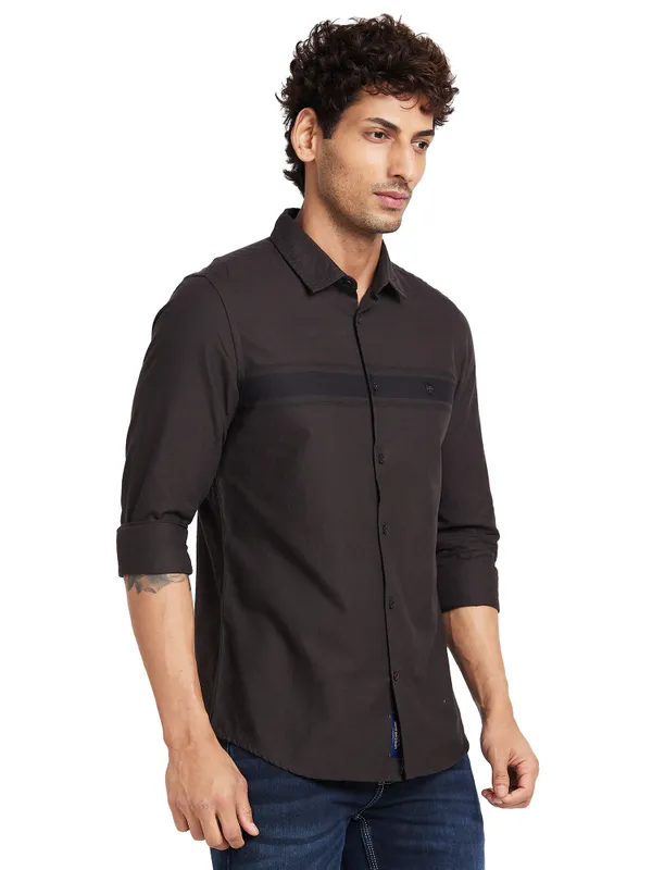 Being Human Clothing Men Slim Fit Shirts-Dk Chocolate