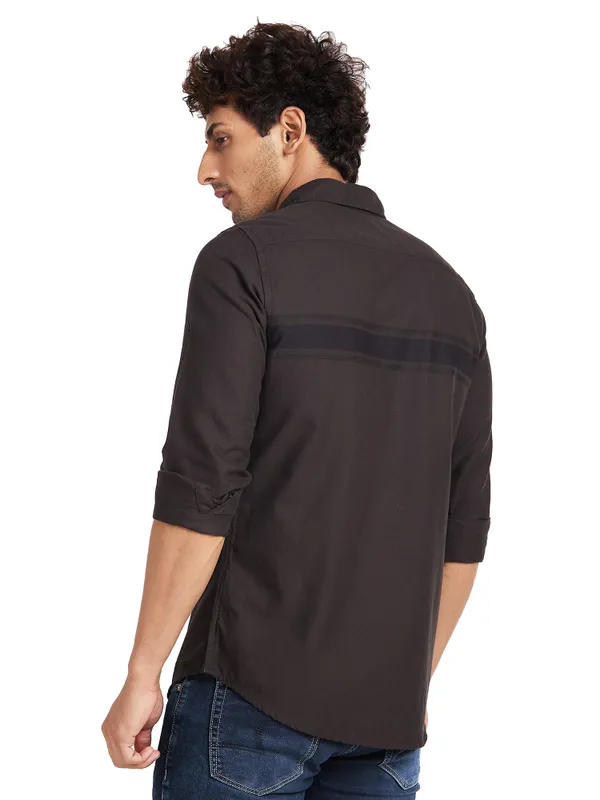 Being Human Clothing Men Slim Fit Shirts-Dk Chocolate
