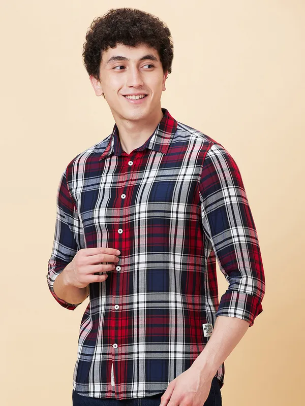 Being Human Clothing Men Slim Fit Shirts-Navy