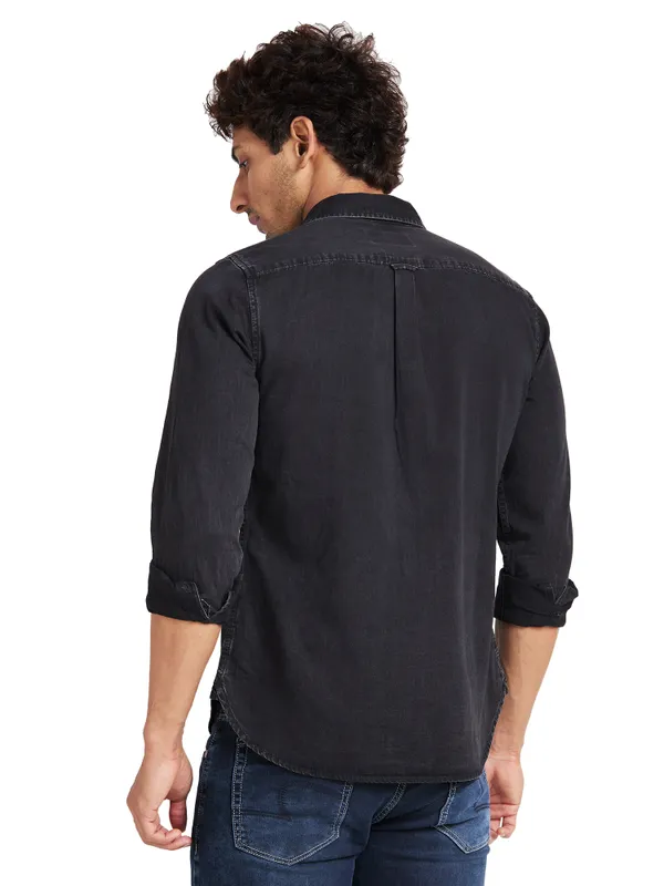 Being Human Clothing Men Slim Fit Shirts-Black