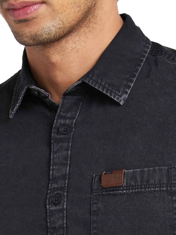 Being Human Clothing Men Slim Fit Shirts-Black
