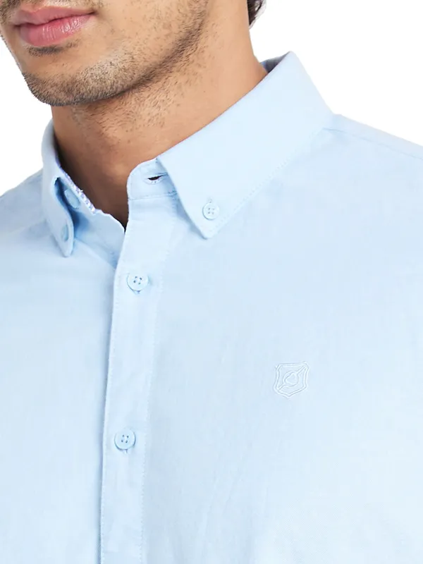Being Human Men Slim Fit Shirts-Light  Blue