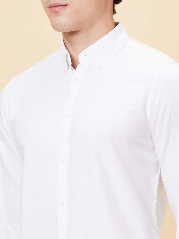 Being Human Men Slim Fit Shirts-White