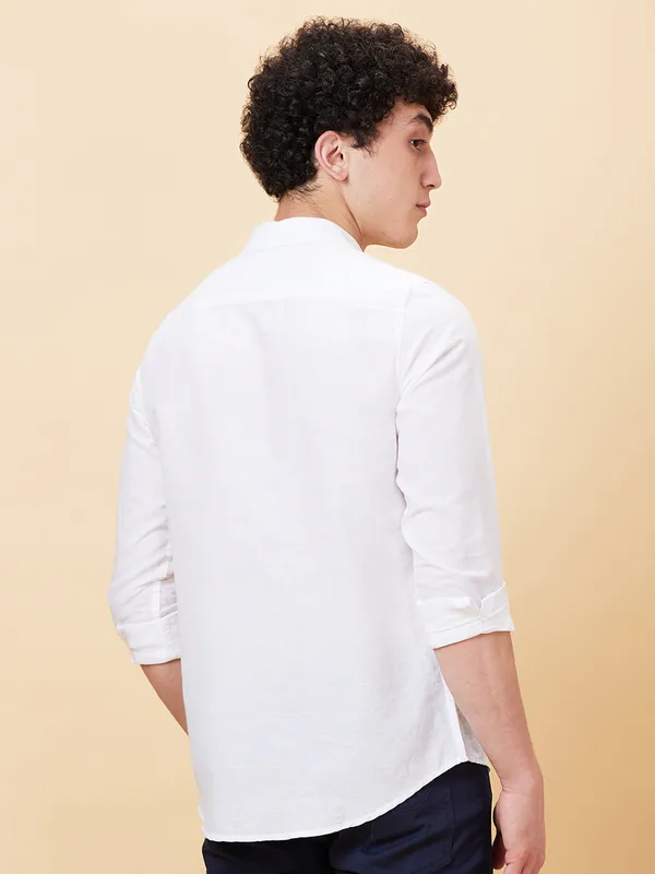 Being Human Clothing Men Slim Fit Shirts-White