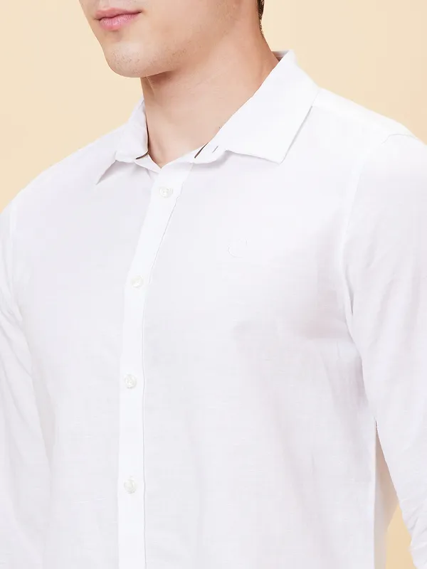 Being Human Clothing Men Slim Fit Shirts-White