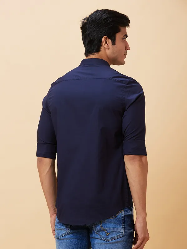 Being Human Men Slim Fit Shirts-Navy