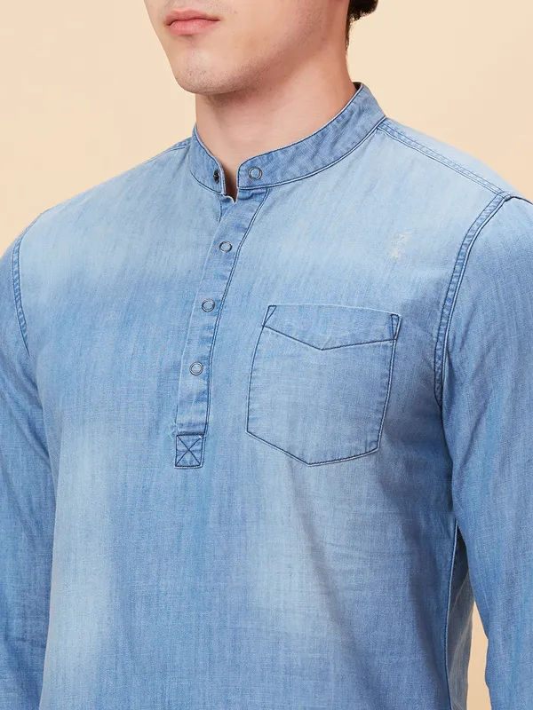 Being Human Clothing Men Slim Fit Shirts-Blue