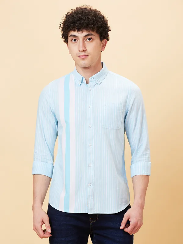 Being Human Clothing Men Slim Fit Shirts-Blue