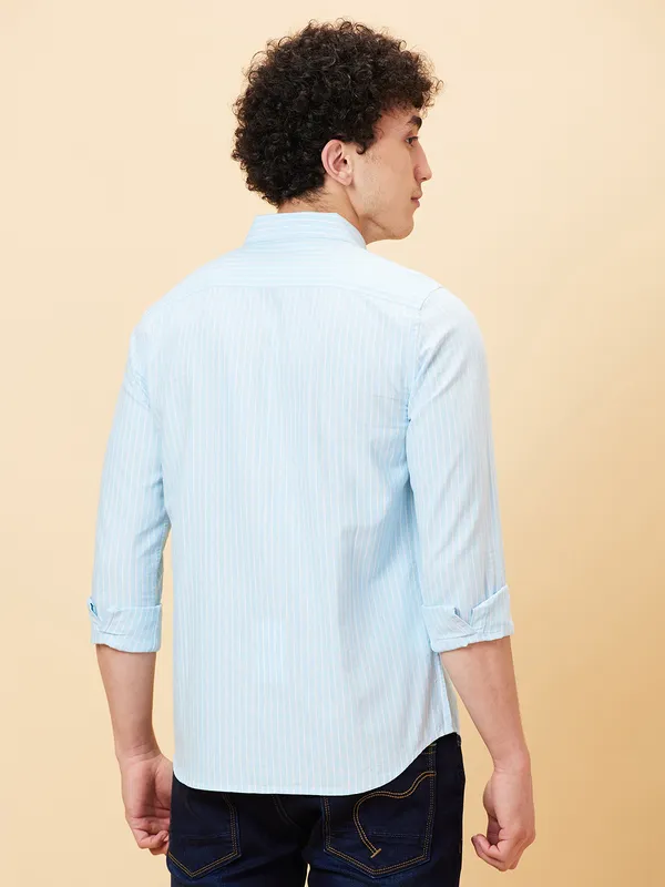 Being Human Clothing Men Slim Fit Shirts-Blue