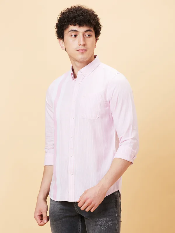Being Human Clothing Men Slim Fit Shirts-Pink