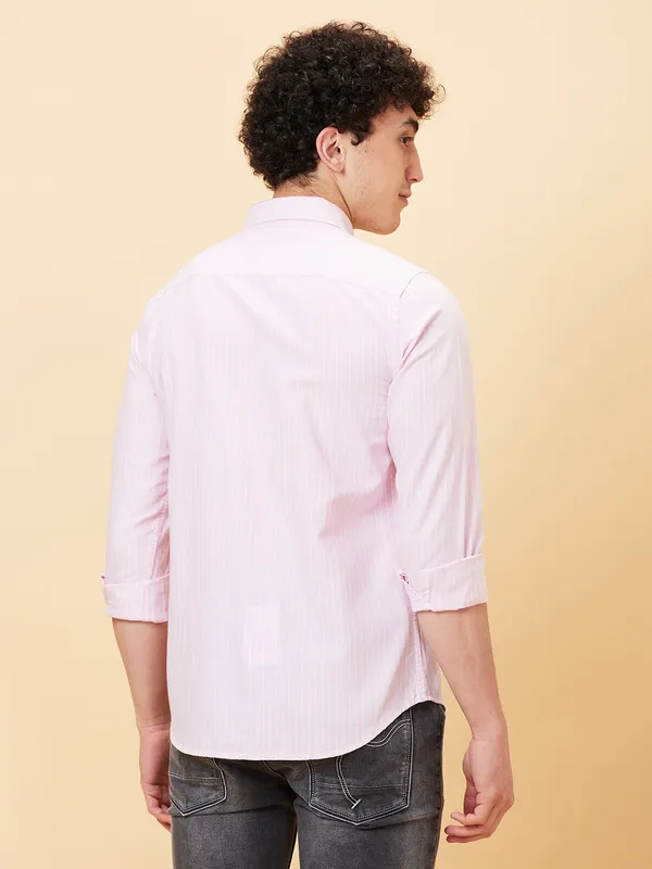 Being Human Clothing Men Slim Fit Shirts-Pink