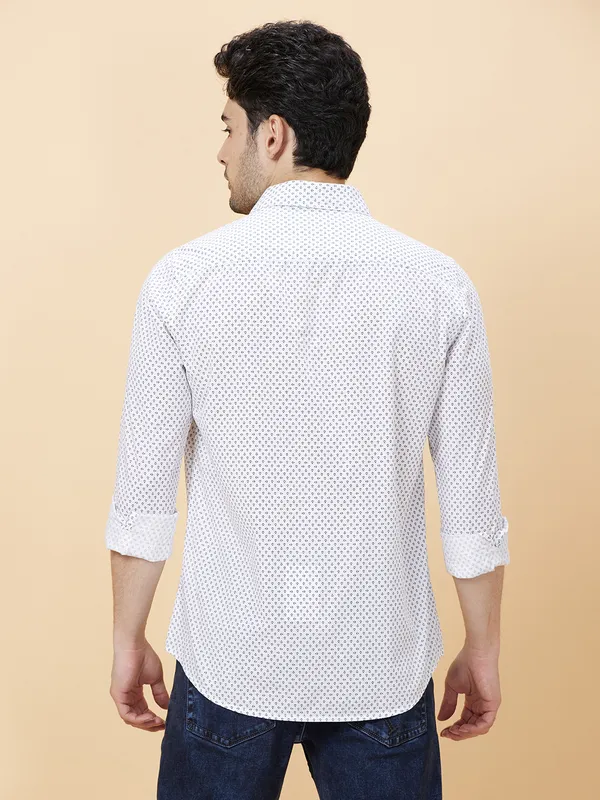 Being Human Clothing Men Slim Fit Shirts-Navy/White